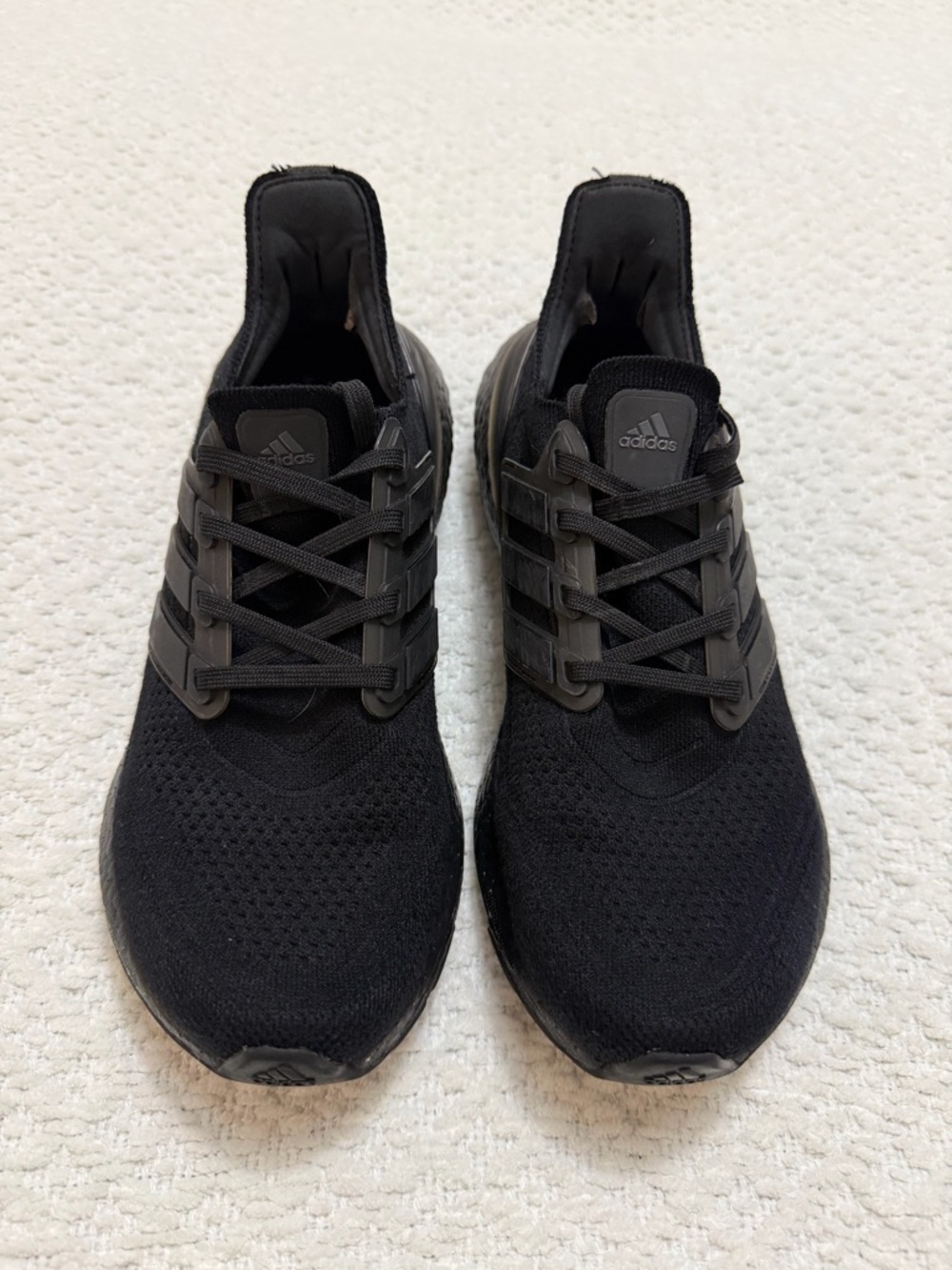Adidas Ultraboost 21 Black Lace Up Running Shoes Sneakers Men's Size 8.5